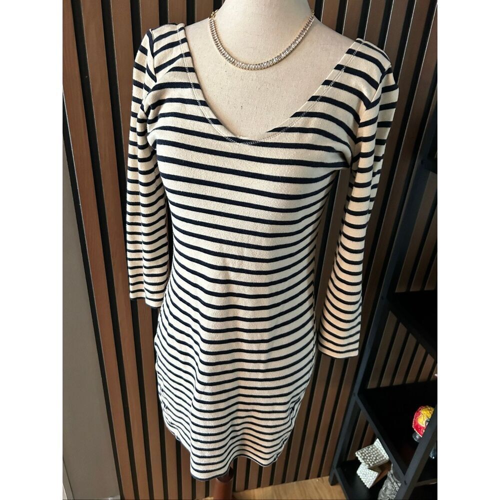 Abercrombie and Fitch striped black-and-white long sleeve dress size small